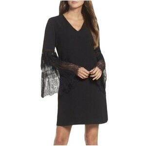 Kobi Halperin Black Suki Dress Bell Lace Long Slv
